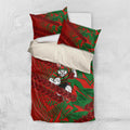 South Sydney Rabbitohs Rugby Bedding Set Fierce Mascot Geometric Tribal Art