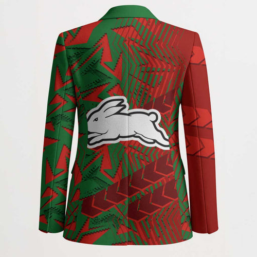 South Sydney Rabbitohs Rugby Blazer Fierce Mascot Geometric Tribal Art