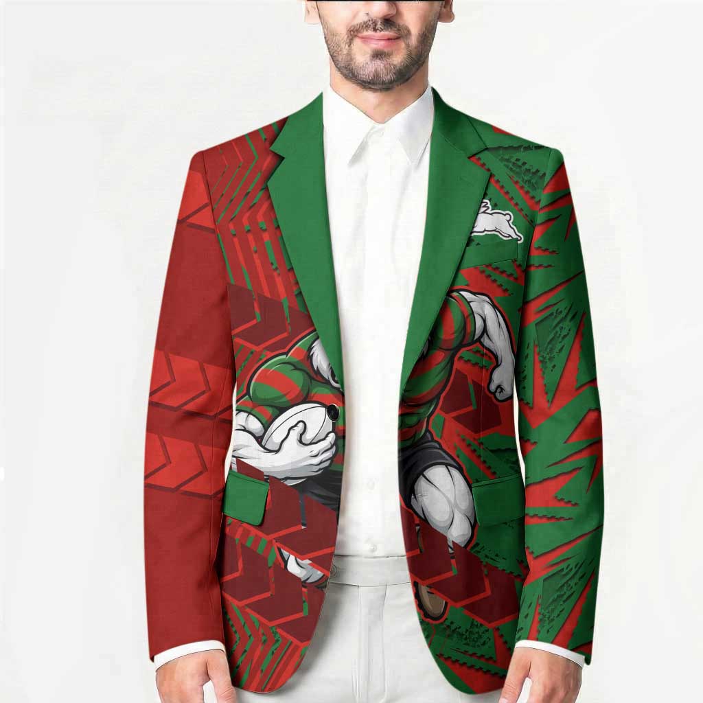 South Sydney Rabbitohs Rugby Blazer Fierce Mascot Geometric Tribal Art