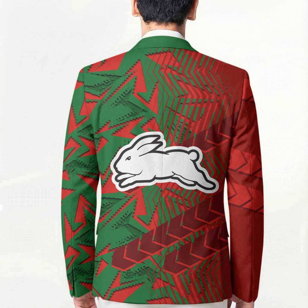 South Sydney Rabbitohs Rugby Blazer Fierce Mascot Geometric Tribal Art