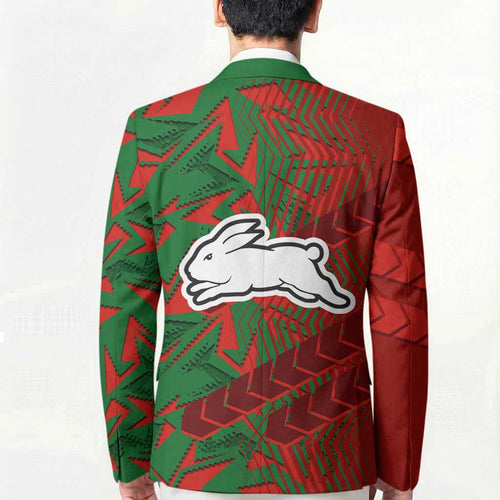 South Sydney Rabbitohs Rugby Blazer Fierce Mascot Geometric Tribal Art