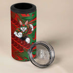 South Sydney Rabbitohs Rugby 4 in 1 Can Cooler Tumbler Fierce Mascot Geometric Tribal Art
