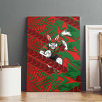 South Sydney Rabbitohs Rugby Canvas Wall Art Fierce Mascot Geometric Tribal Art