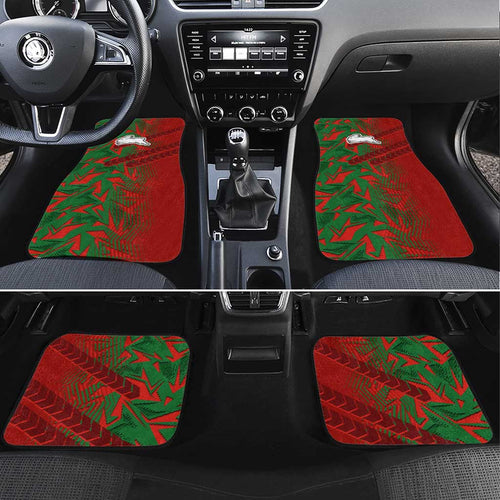 South Sydney Rabbitohs Rugby Car Mats Fierce Mascot Geometric Tribal Art