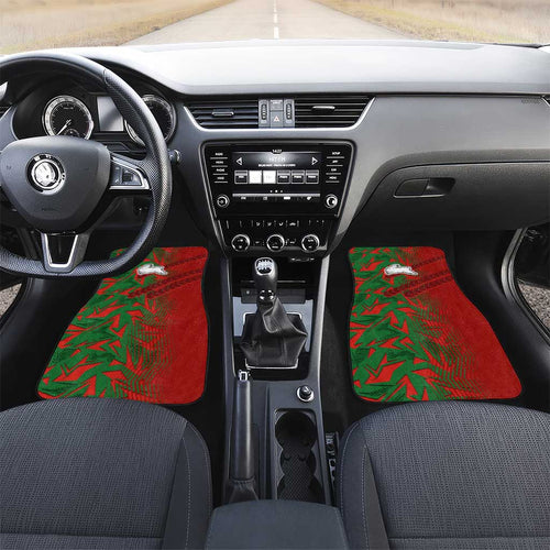 South Sydney Rabbitohs Rugby Car Mats Fierce Mascot Geometric Tribal Art
