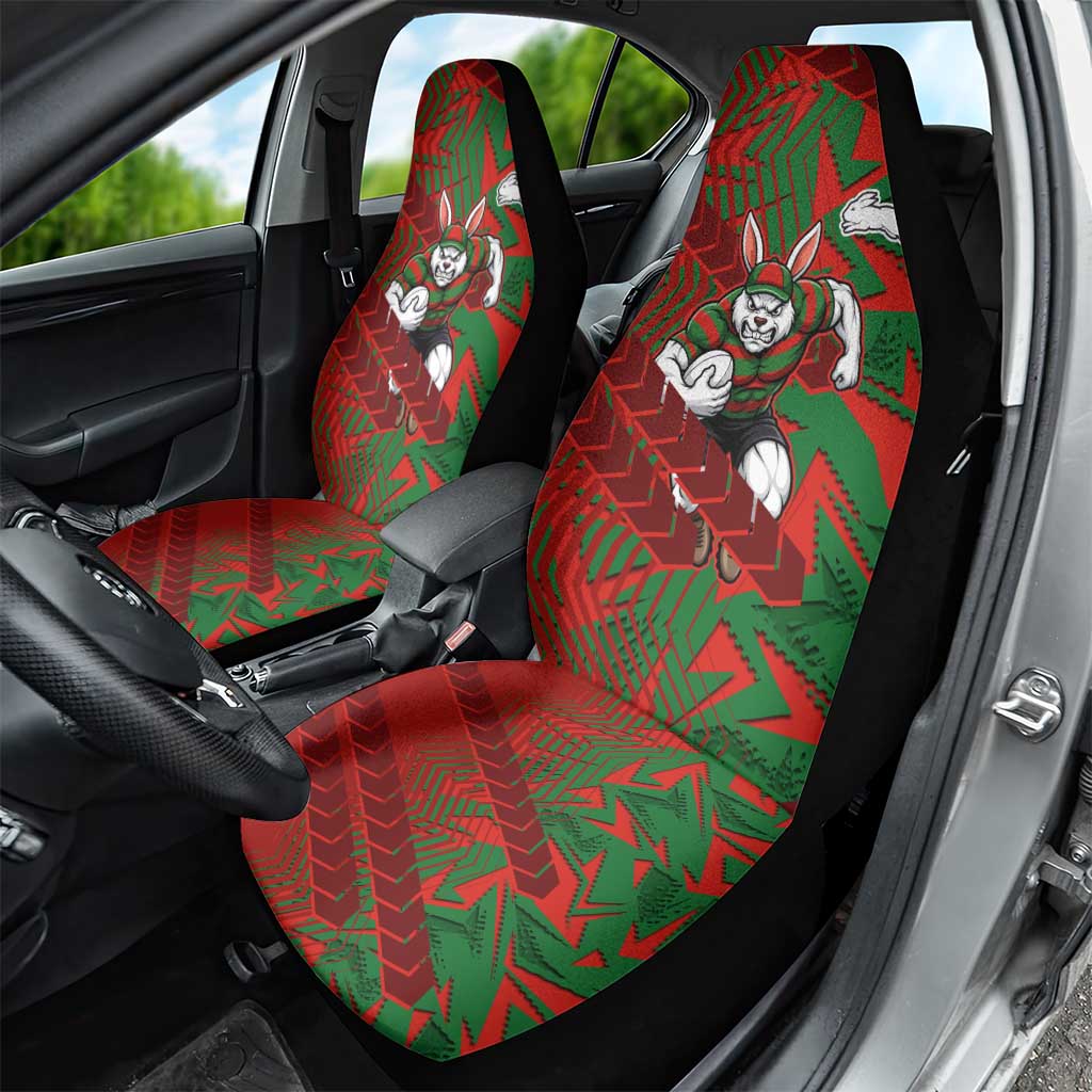 South Sydney Rabbitohs Rugby Car Seat Cover Fierce Mascot Geometric Tribal Art