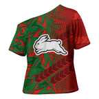South Sydney Rabbitohs Rugby Cross Shoulder Shirt Fierce Mascot Geometric Tribal Art