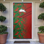South Sydney Rabbitohs Rugby Door Cover Fierce Mascot Geometric Tribal Art