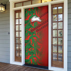 South Sydney Rabbitohs Rugby Door Cover Fierce Mascot Geometric Tribal Art