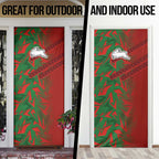 South Sydney Rabbitohs Rugby Door Cover Fierce Mascot Geometric Tribal Art