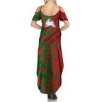 South Sydney Rabbitohs Rugby Family Matching Summer Maxi Dress and Hawaiian Shirt Fierce Mascot Geometric Tribal Art