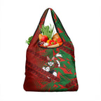 South Sydney Rabbitohs Rugby Grocery Bag Fierce Mascot Geometric Tribal Art