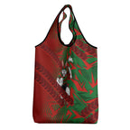 South Sydney Rabbitohs Rugby Grocery Bag Fierce Mascot Geometric Tribal Art