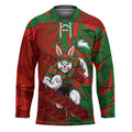 South Sydney Rabbitohs Rugby Hockey Jersey Fierce Mascot Geometric Tribal Art