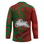 South Sydney Rabbitohs Rugby Hockey Jersey Fierce Mascot Geometric Tribal Art