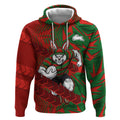 South Sydney Rabbitohs Rugby Hoodie Fierce Mascot Geometric Tribal Art