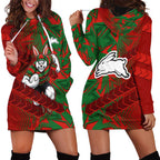 South Sydney Rabbitohs Rugby Hoodie Dress Fierce Mascot Geometric Tribal Art