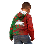 South Sydney Rabbitohs Rugby Kid Hoodie Fierce Mascot Geometric Tribal Art