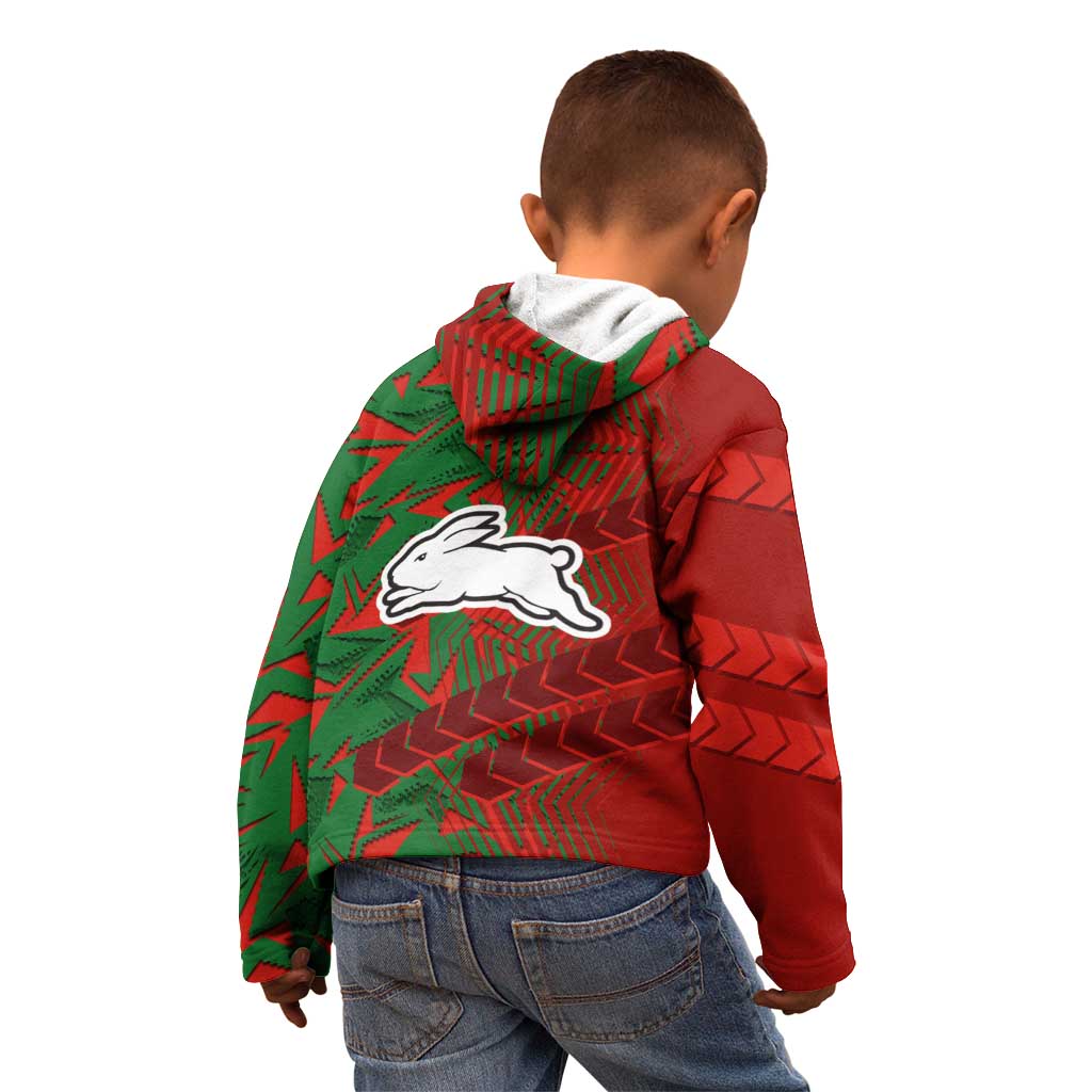 South Sydney Rabbitohs Rugby Kid Hoodie Fierce Mascot Geometric Tribal Art
