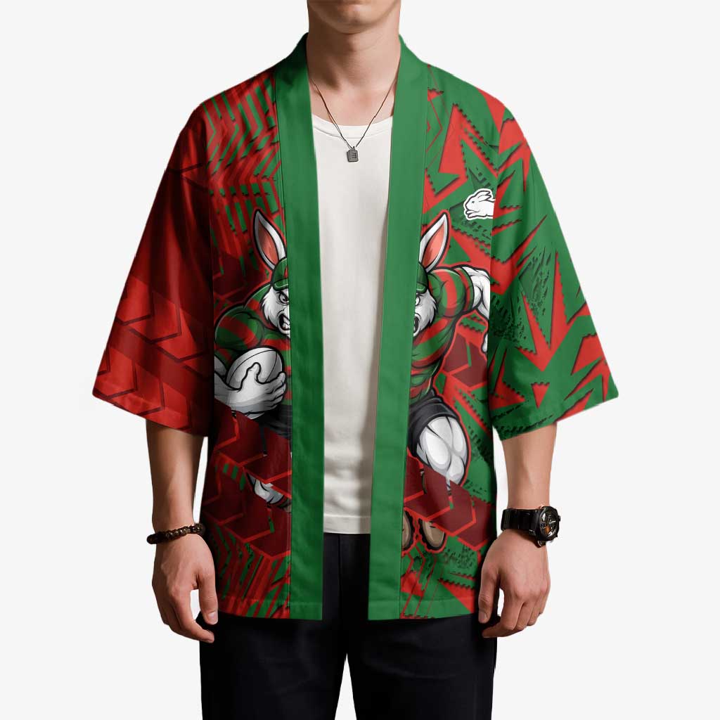 South Sydney Rabbitohs Rugby Kimono Fierce Mascot Geometric Tribal Art