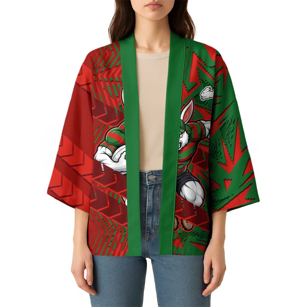 South Sydney Rabbitohs Rugby Kimono Fierce Mascot Geometric Tribal Art