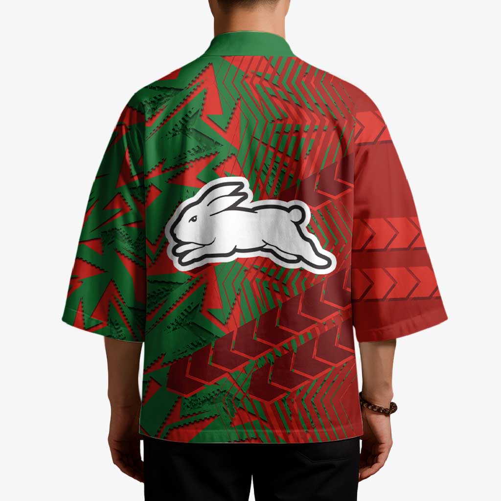 South Sydney Rabbitohs Rugby Kimono Fierce Mascot Geometric Tribal Art
