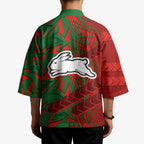 South Sydney Rabbitohs Rugby Kimono Fierce Mascot Geometric Tribal Art