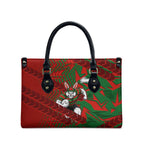 South Sydney Rabbitohs Rugby Leather Bag Fierce Mascot Geometric Tribal Art
