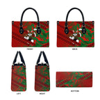 South Sydney Rabbitohs Rugby Leather Bag Fierce Mascot Geometric Tribal Art