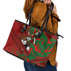 South Sydney Rabbitohs Rugby Leather Tote Bag Fierce Mascot Geometric Tribal Art