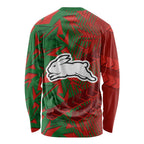 South Sydney Rabbitohs Rugby Long Sleeve Shirt Fierce Mascot Geometric Tribal Art
