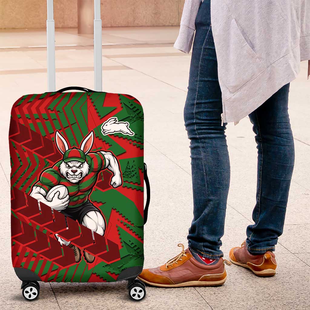 South Sydney Rabbitohs Rugby Luggage Cover Fierce Mascot Geometric Tribal Art