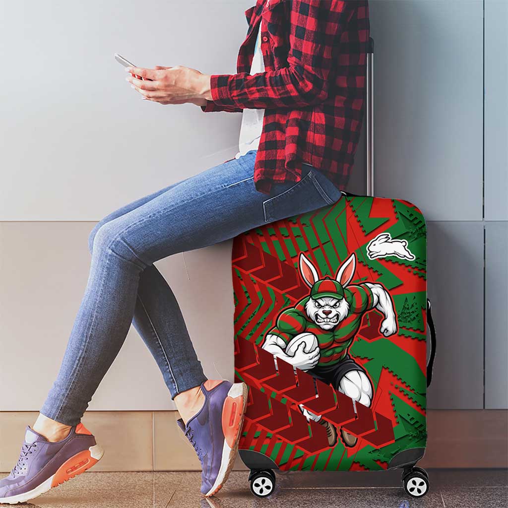 South Sydney Rabbitohs Rugby Luggage Cover Fierce Mascot Geometric Tribal Art