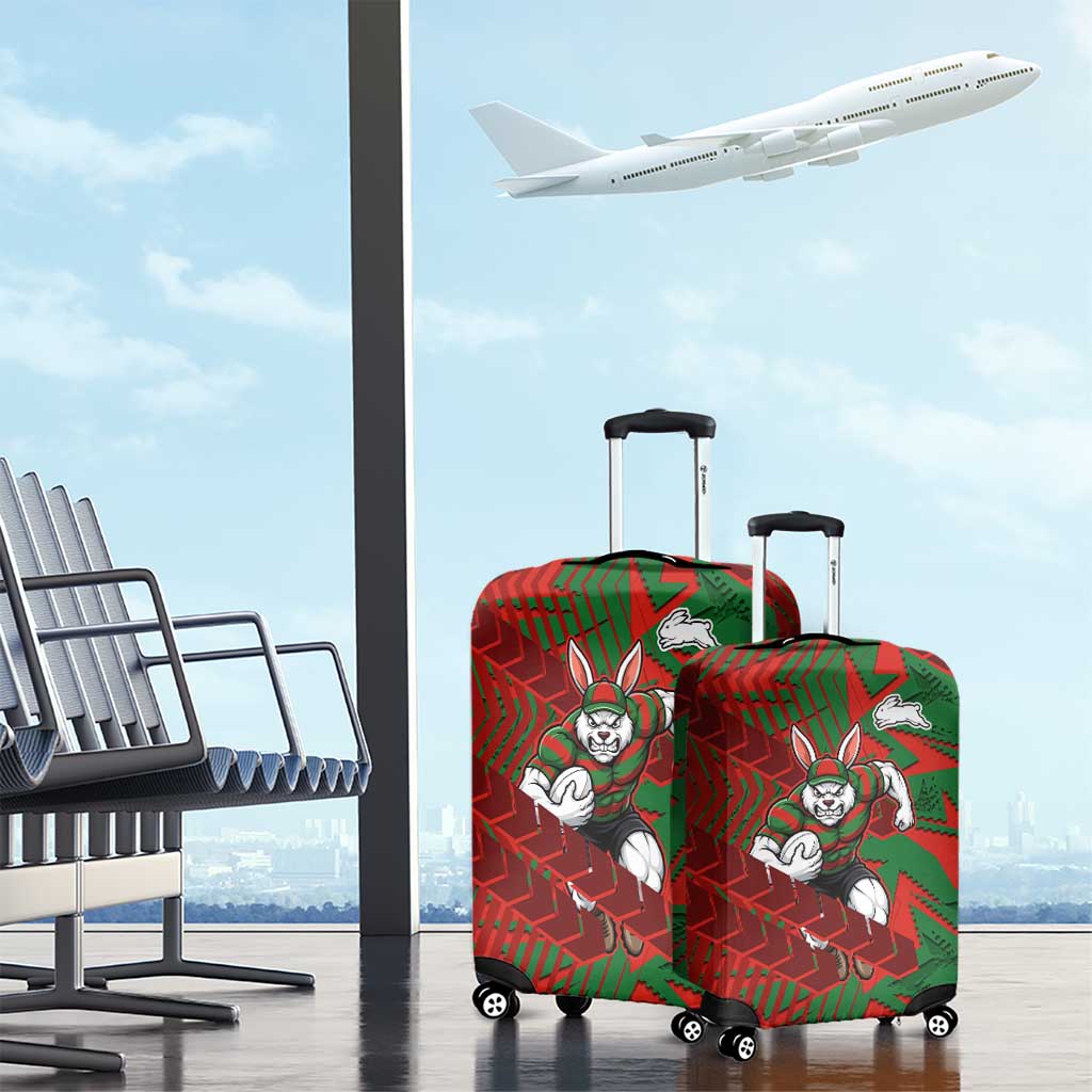 South Sydney Rabbitohs Rugby Luggage Cover Fierce Mascot Geometric Tribal Art
