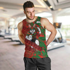 South Sydney Rabbitohs Rugby Men Tank Top Fierce Mascot Geometric Tribal Art