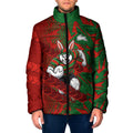 South Sydney Rabbitohs Rugby Padded Jacket Fierce Mascot Geometric Tribal Art