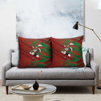 South Sydney Rabbitohs Rugby Pillow Cover Fierce Mascot Geometric Tribal Art
