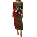 South Sydney Rabbitohs Rugby Puletasi Fierce Mascot Geometric Tribal Art