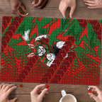 South Sydney Rabbitohs Rugby Puzzle Fierce Mascot Geometric Tribal Art
