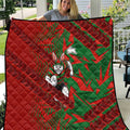 South Sydney Rabbitohs Rugby Quilt Fierce Mascot Geometric Tribal Art