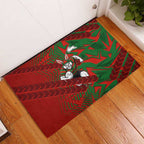 South Sydney Rabbitohs Rugby Rubber Doormat Fierce Mascot Geometric Tribal Art