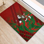 South Sydney Rabbitohs Rugby Rubber Doormat Fierce Mascot Geometric Tribal Art