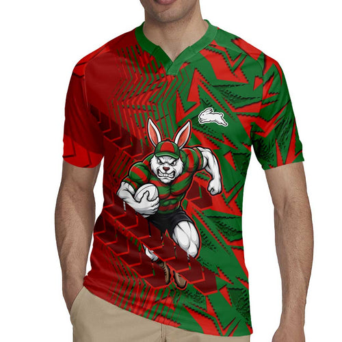 South Sydney Rabbitohs Rugby Rugby Jersey Fierce Mascot Geometric Tribal Art