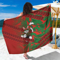 South Sydney Rabbitohs Rugby Sarong Fierce Mascot Geometric Tribal Art