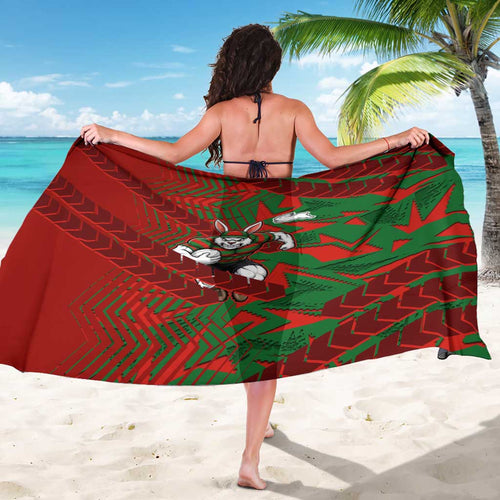 South Sydney Rabbitohs Rugby Sarong Fierce Mascot Geometric Tribal Art