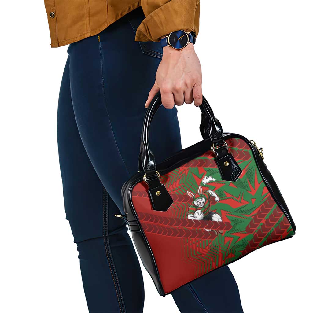 South Sydney Rabbitohs Rugby Shoulder Handbag Fierce Mascot Geometric Tribal Art