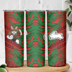 South Sydney Rabbitohs Rugby Skinny Tumbler Fierce Mascot Geometric Tribal Art