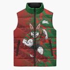 South Sydney Rabbitohs Rugby Sleeveless Puffer Jacket Fierce Mascot Geometric Tribal Art