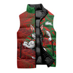 South Sydney Rabbitohs Rugby Sleeveless Puffer Jacket Fierce Mascot Geometric Tribal Art