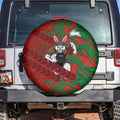 South Sydney Rabbitohs Rugby Spare Tire Cover Fierce Mascot Geometric Tribal Art